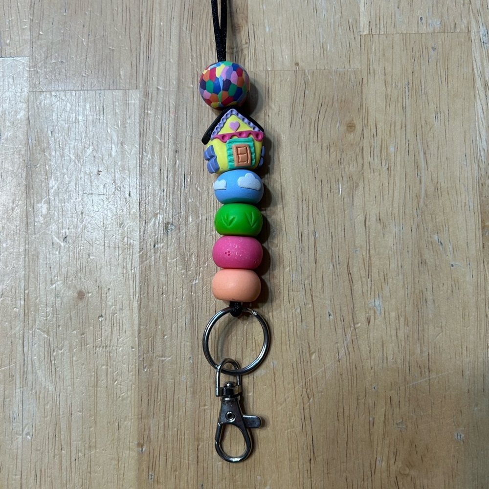 Balloon House beaded lanyard